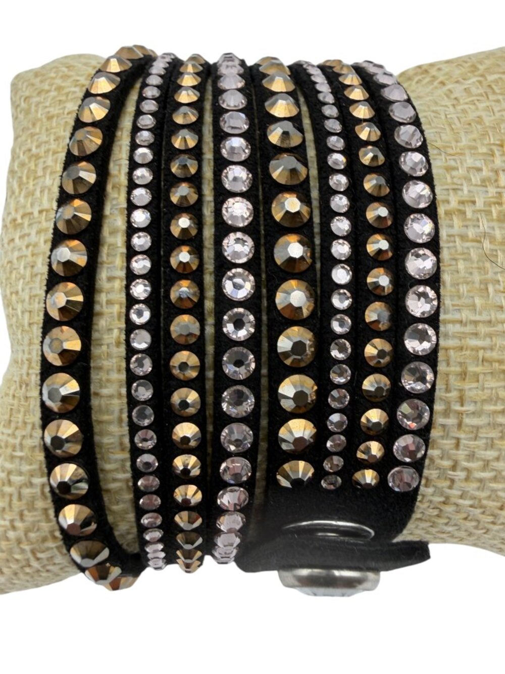 Swarovski Slake Black Crystal Double Wrap Bracelet Adjustable - Retired